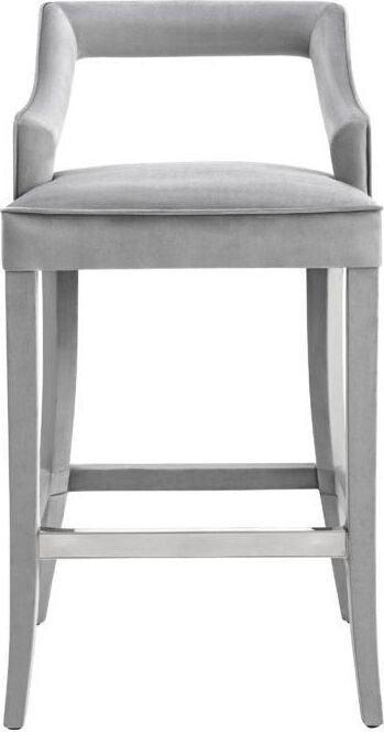 Tov Furniture Barstools - Tiffany Velvet Bar Stool Gray