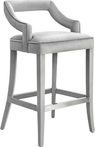 Tov Furniture Barstools - Tiffany Velvet Bar Stool Gray