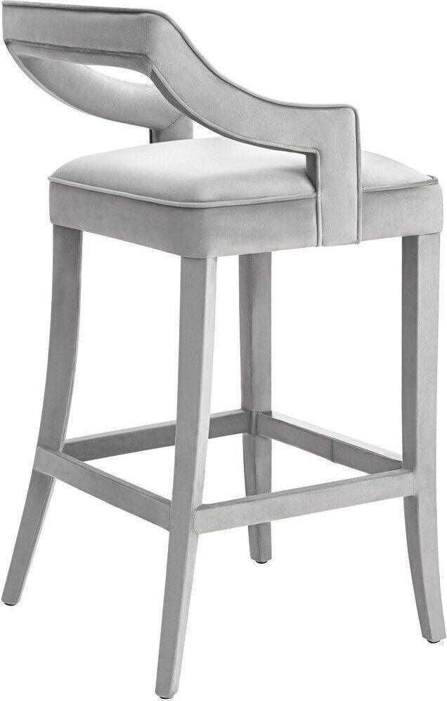 Tov Furniture Barstools - Tiffany Velvet Counter Stool Gray