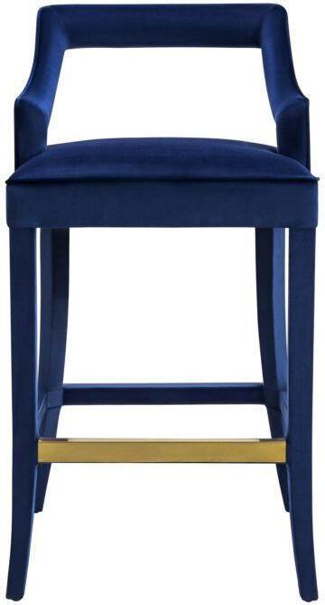 Tov Furniture Barstools - Tiffany Velvet Counter Stool Navy