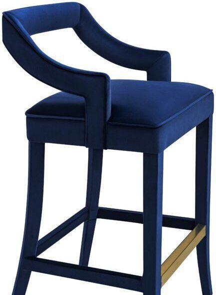 Tov Furniture Barstools - Tiffany Velvet Counter Stool Navy