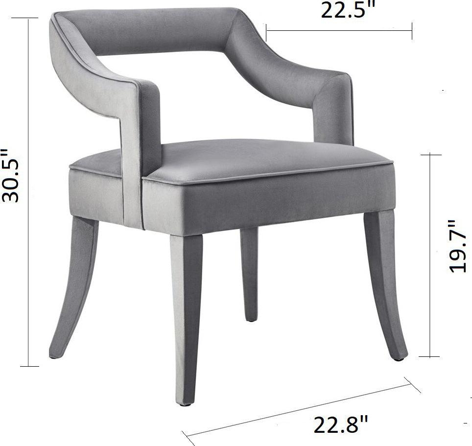 Tov Furniture Dining Chairs - Tiffany Velvet Dining Chair Gray