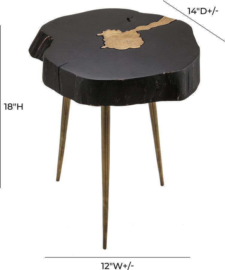 Tov Furniture Side & End Tables - Timber Black and Brass Side Table Black
