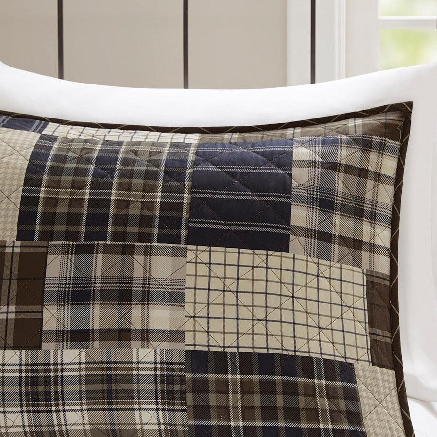 Olliix.com Comforters & Blankets - Timber King/California King 3 Piece Reversible Printed Coverlet Set Black & Brown