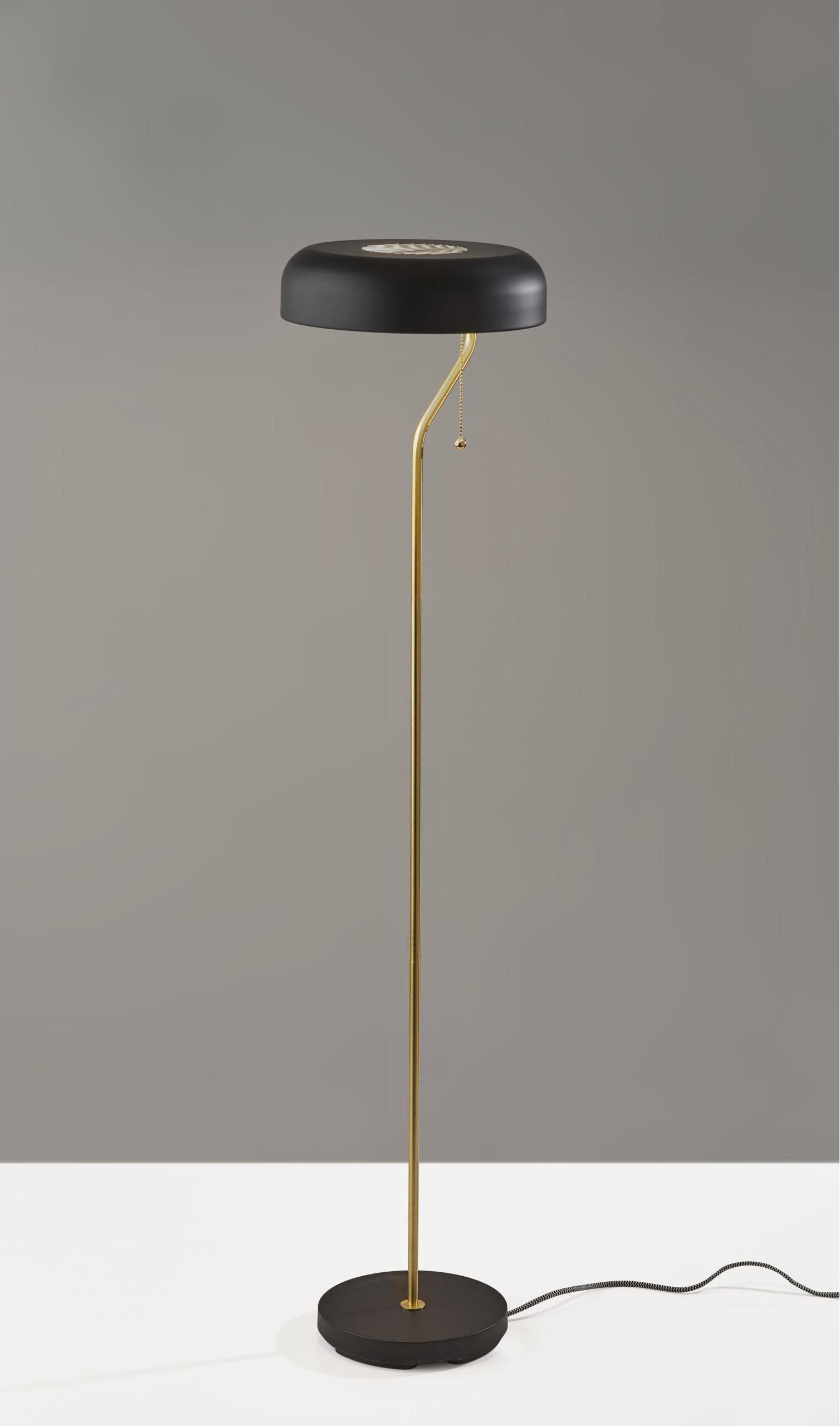 Adesso Floor Lamps - Timothy Floor Lamp Black & Antique Brass
