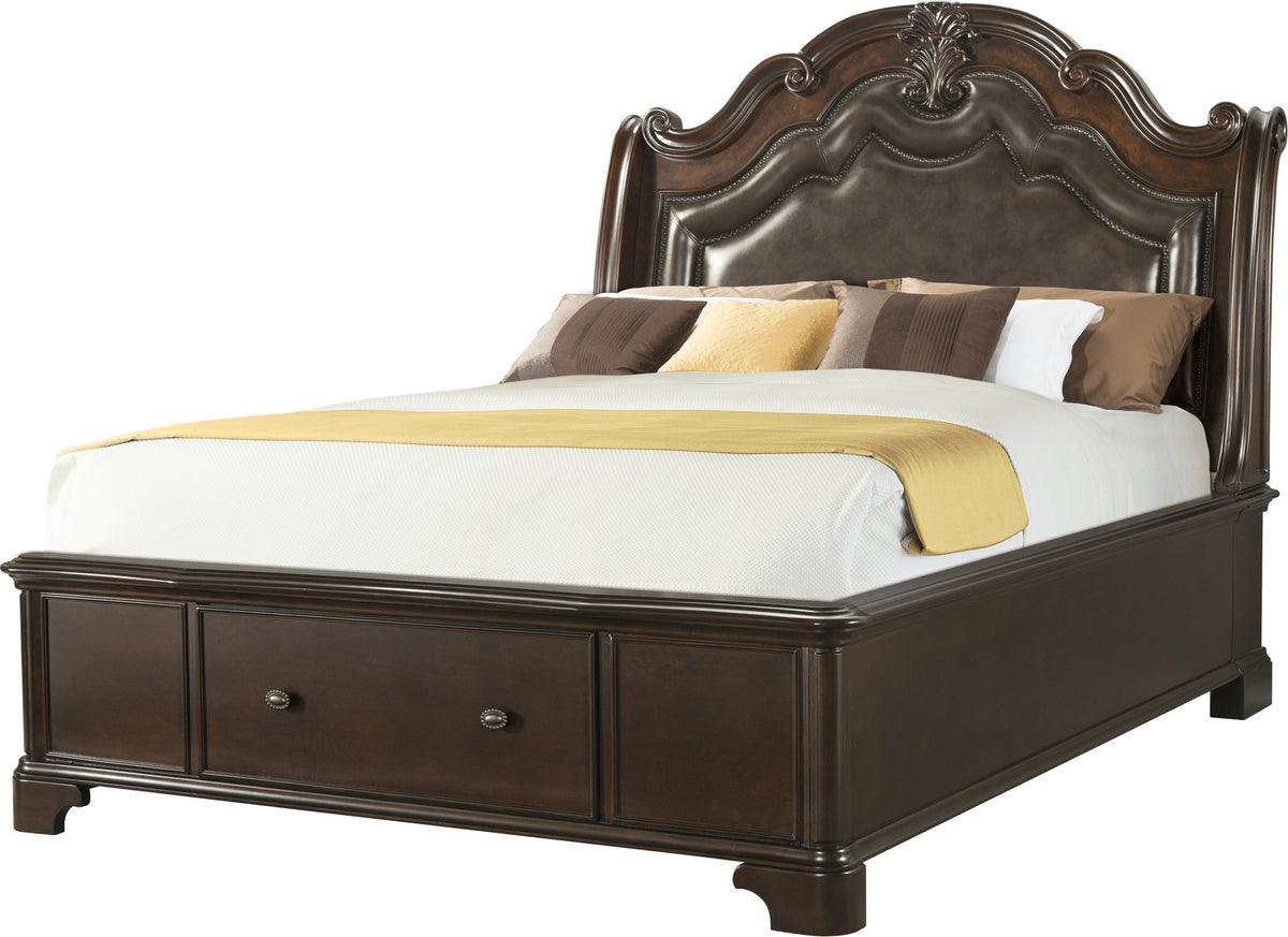 Elements Bedroom Sets - Tomlyn King Storage 3PC Bedroom Set Dark Cherry