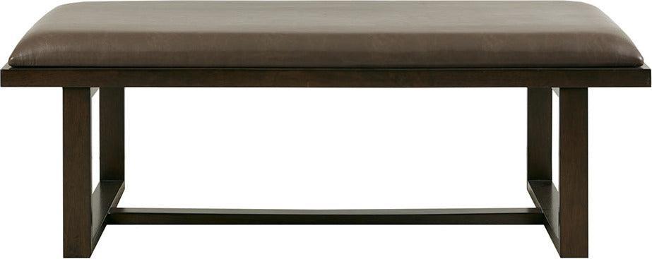 Olliix.com Benches - Tracey Faux Leather Cocktail Ottoman Brown