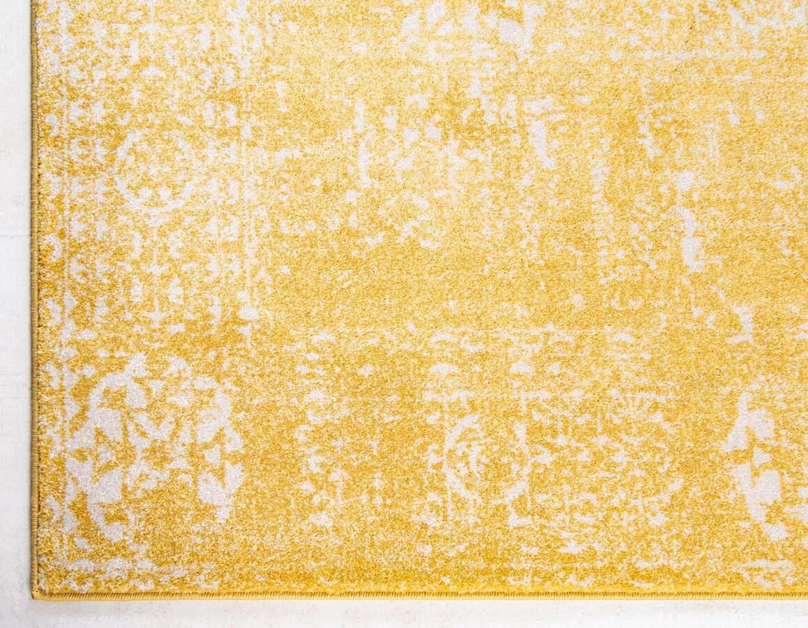 Unique Loom Indoor Rugs - Tradition Medallion 9x12 Yellow & Ivory