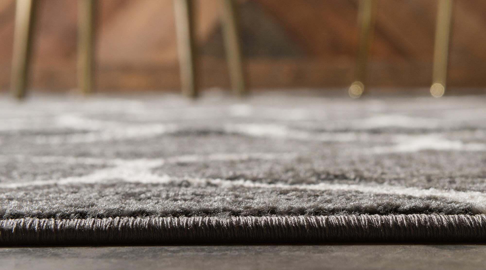 Unique Loom Indoor Rugs - Trellis Frieze 5x8 Rug Dark Gray