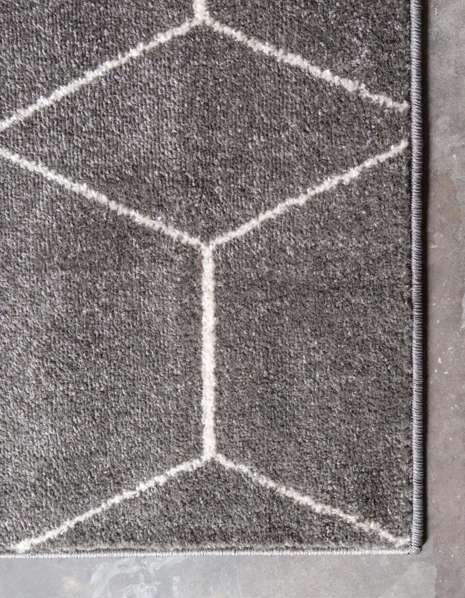 Unique Loom Indoor Rugs - Trellis Frieze 8x10 Rug Dark Gray