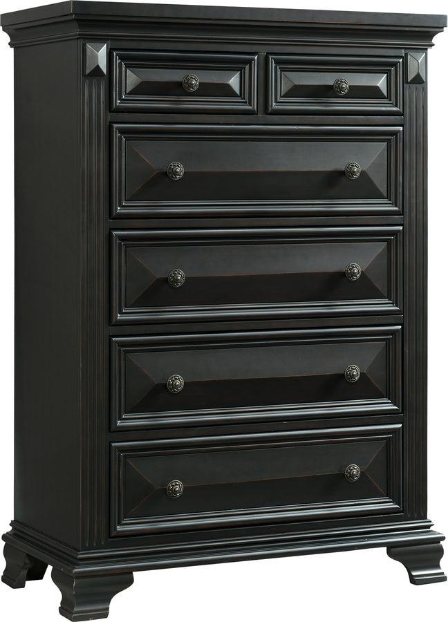 Elements Chest of Drawers - Trent 6-Drawer Chest in Antique Black Antique Black