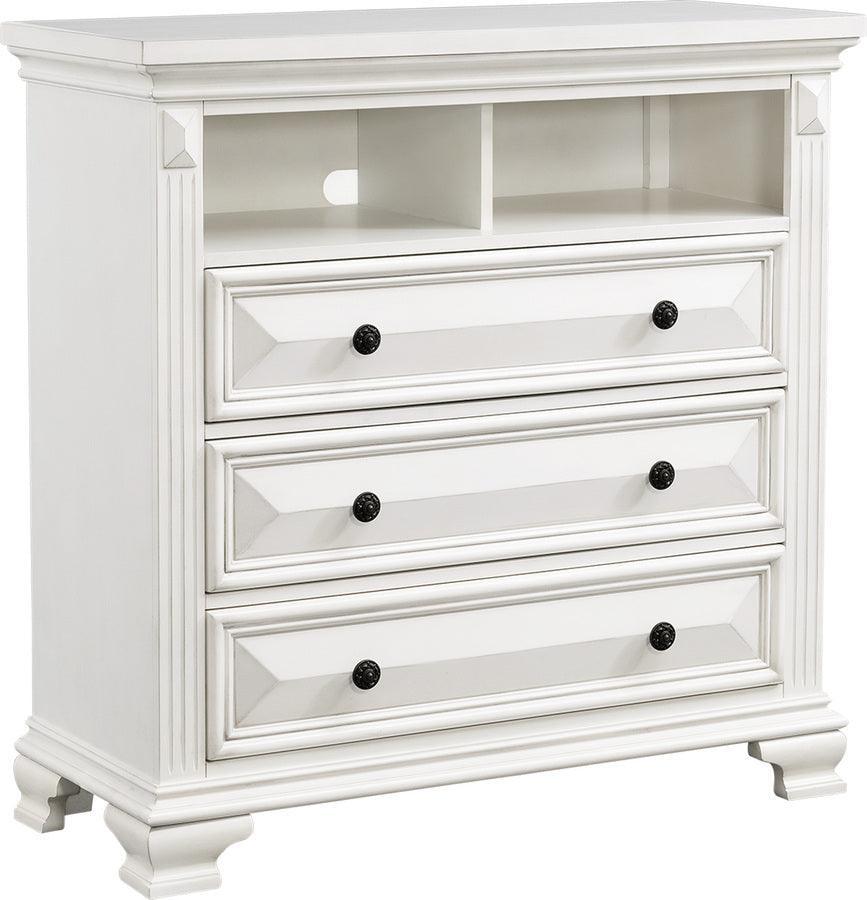 Elements TV & Media Units - Trent Media Chest in White