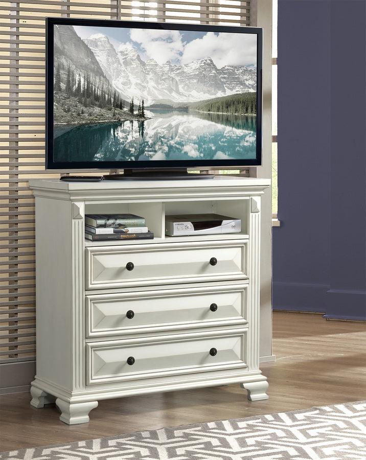 Elements TV & Media Units - Trent Media Chest in White