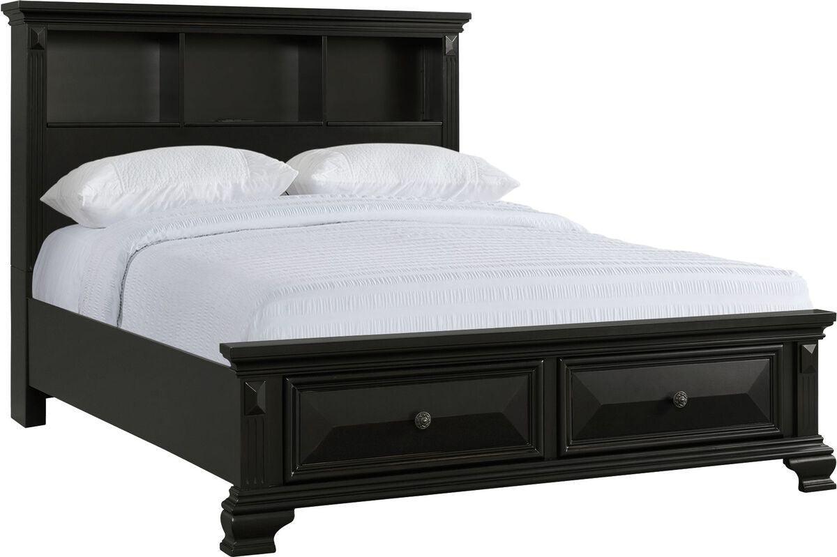 Elements Bedroom Sets - Trent Queen Storage 3 Piece Bedroom Set in Black
