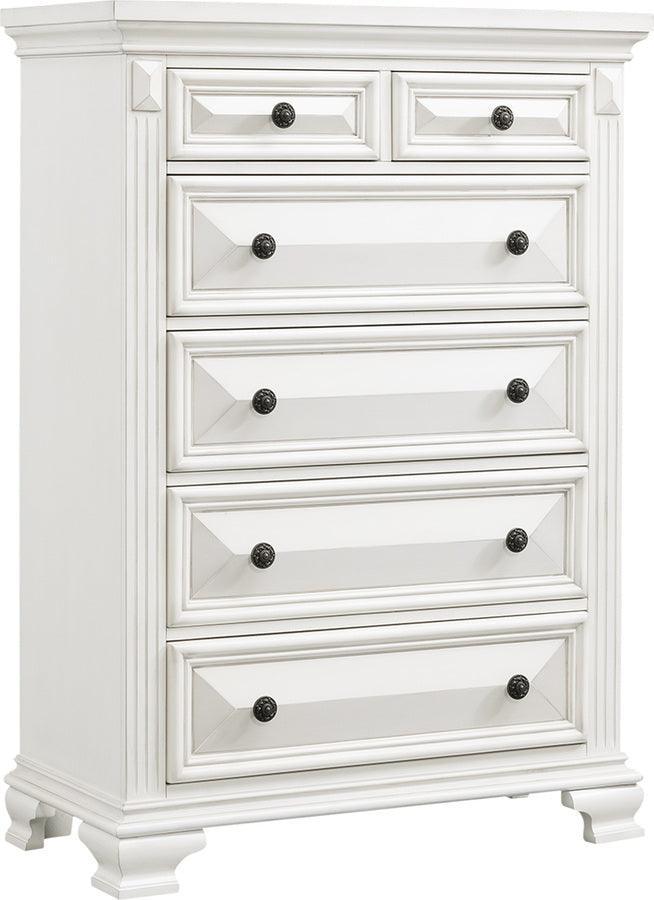 Elements Bedroom Sets - Trent Queen Storage 3 Piece Bedroom Set in White