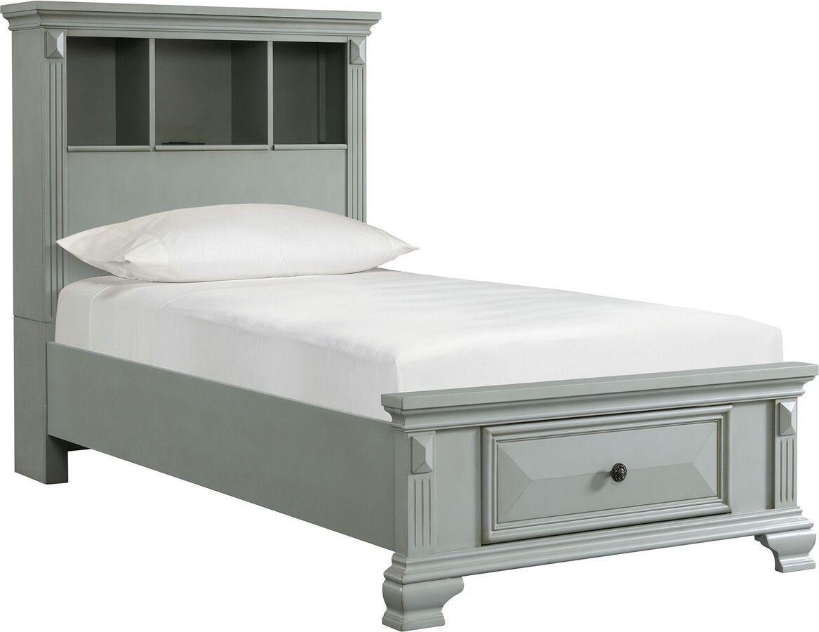 Elements Bedroom Sets - Trent Twin Storage 3PC Bedroom Set in Gray Gray