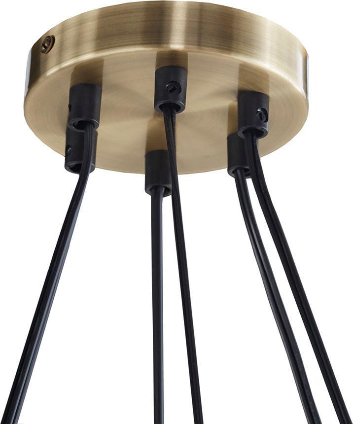 Olliix.com Ceiling Lights - Trenton Modern Cylinder Shade Chandelier Antique Brass