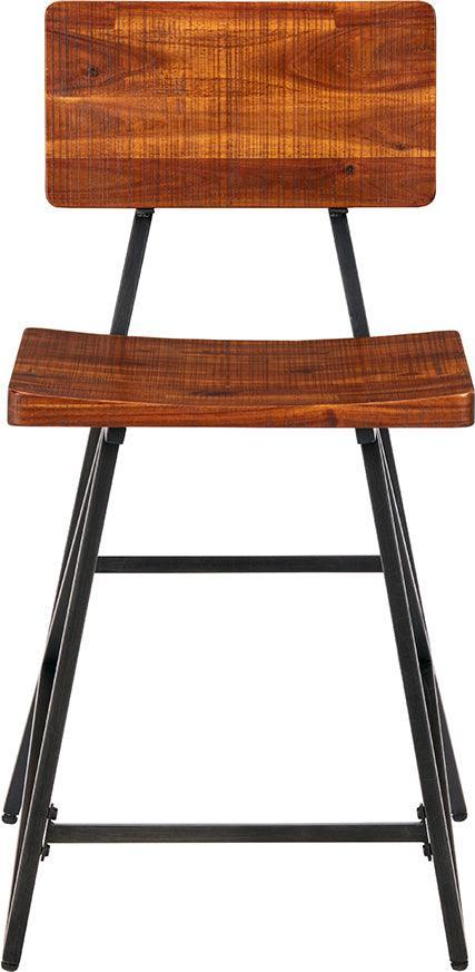 Olliix.com Barstools - Trestle Counter Stool Brown & Gunmetal