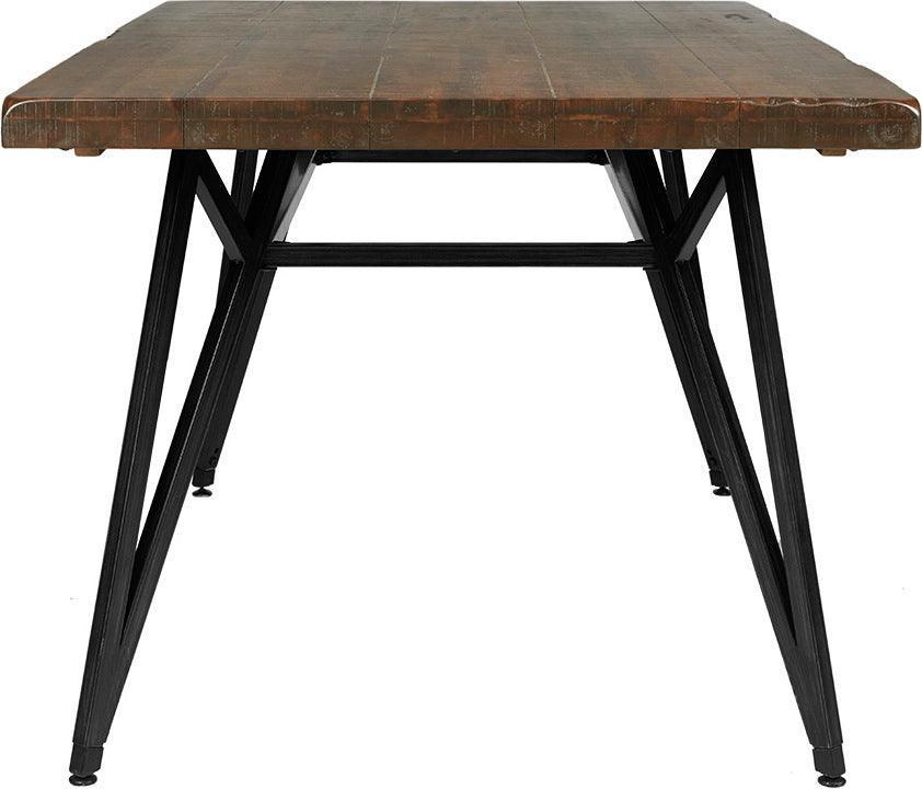 Olliix.com Dining Tables - Trestle Dining Table Reclaimed Brown & Gun Metal