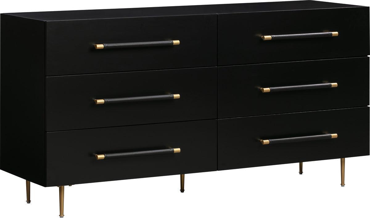Tov Furniture Dressers - Trident Black 6 Drawer Dresser Gold