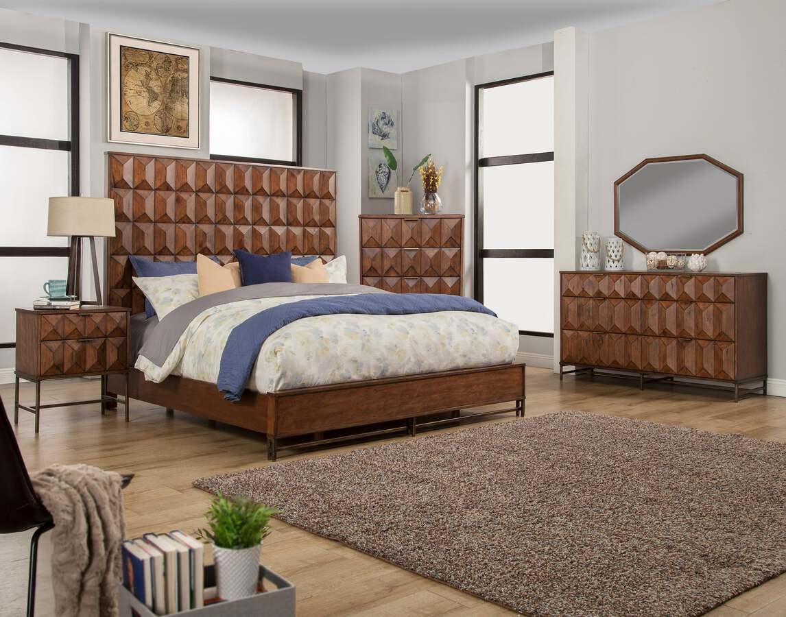 Alpine Furniture Nightstands & Side Tables - Trig Two Drawer Nightstand