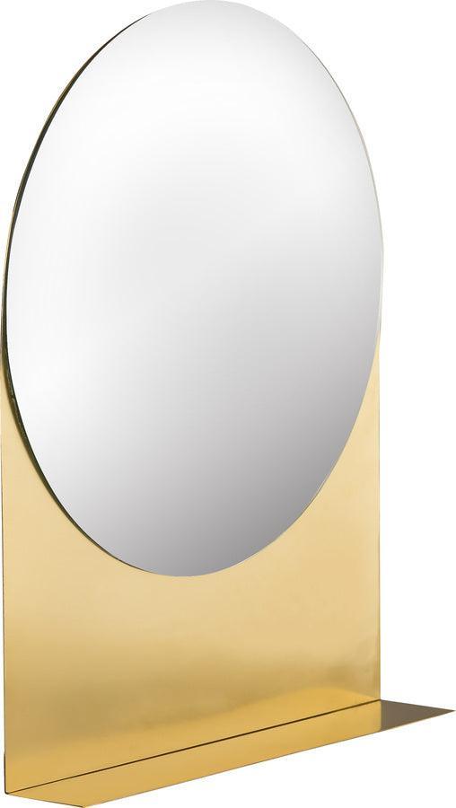 Tov Furniture Mirrors - Trigg Round Accent Mirror Brass