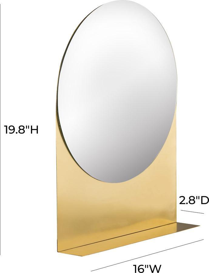 Tov Furniture Mirrors - Trigg Round Accent Mirror Brass