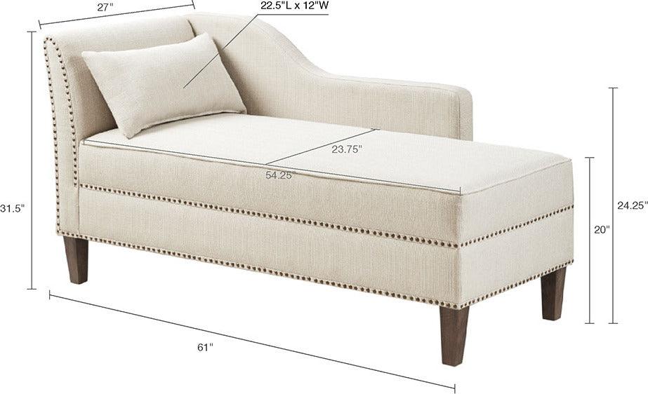 Olliix.com Accent Chairs - Trinity Accent Chaise Ivory