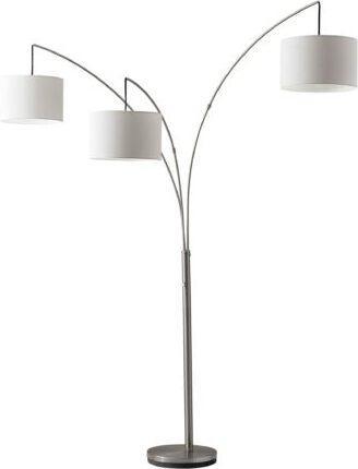 Adesso Floor Lamps - Trinity Arc Lamp- Satin Steel