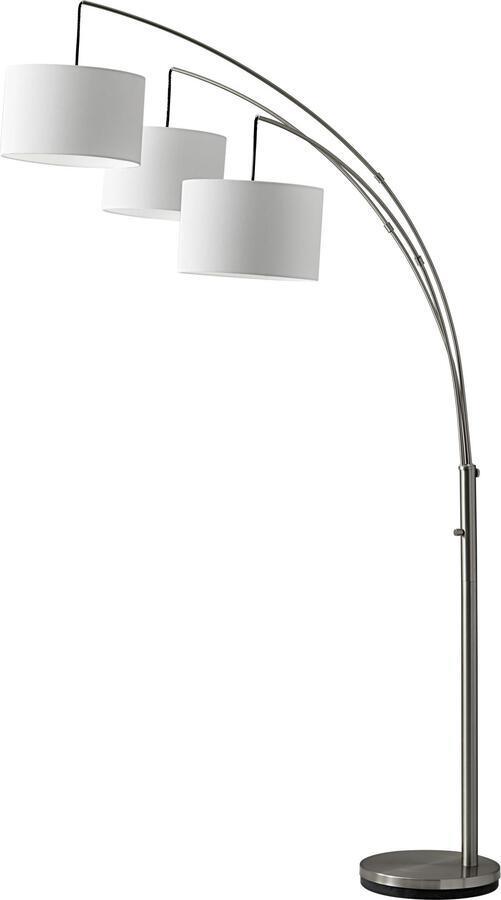 Adesso Floor Lamps - Trinity Arc Lamp- Satin Steel