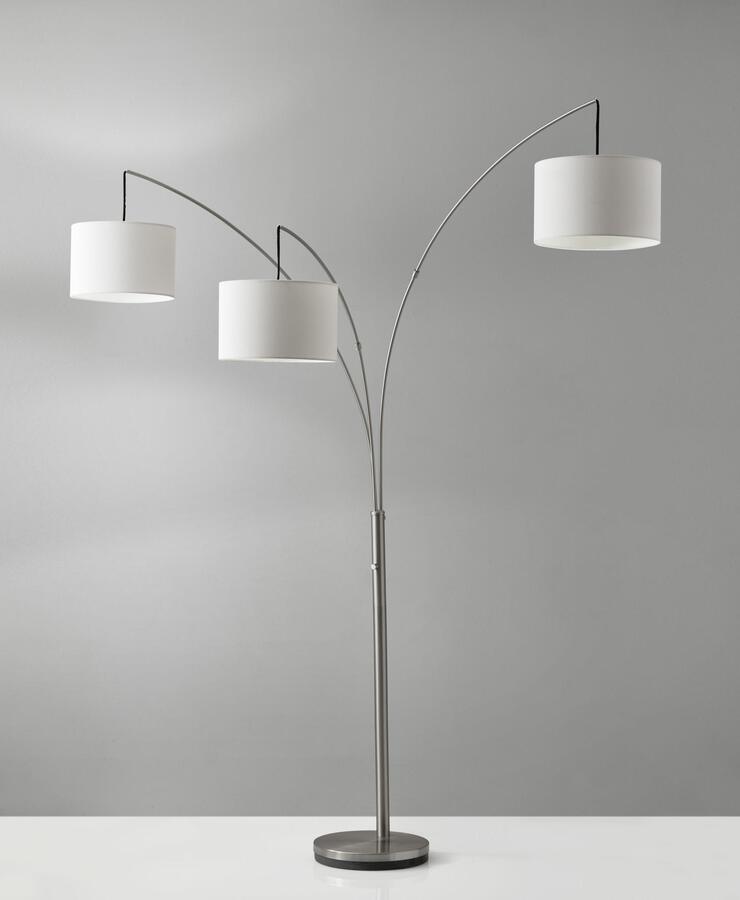 Adesso Floor Lamps - Trinity Arc Lamp- Satin Steel