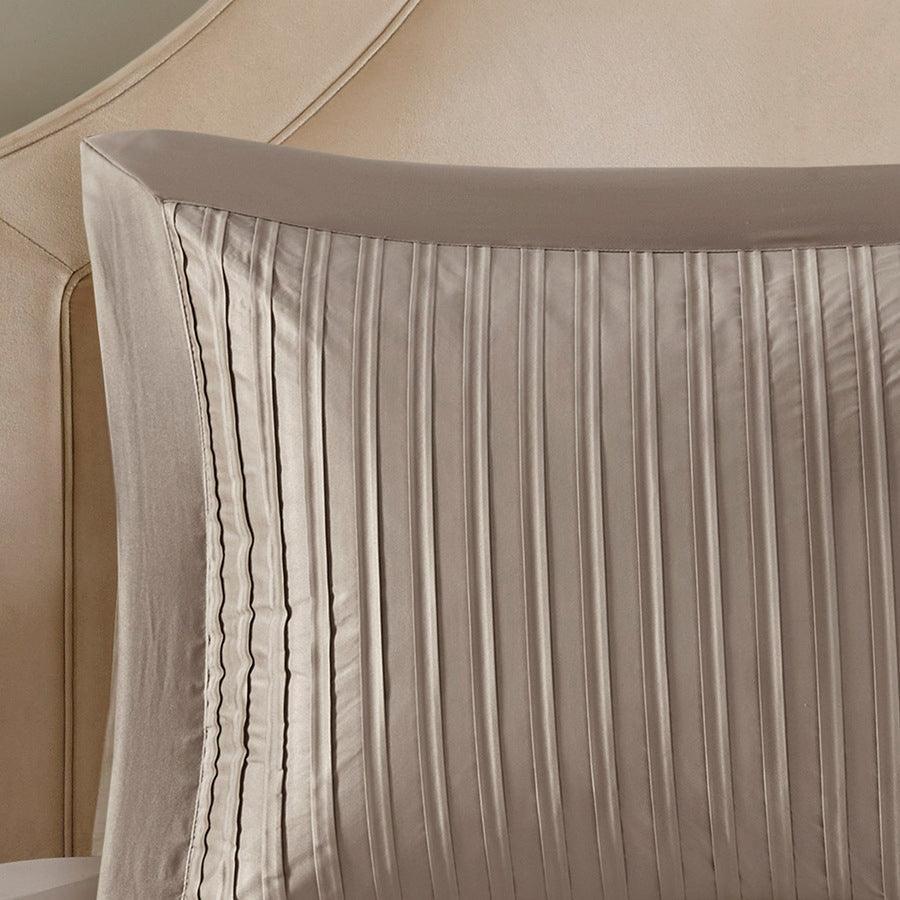 Olliix.com Comforters & Blankets - Trinity Transitional 7 Piece Comforter Set Taupe King