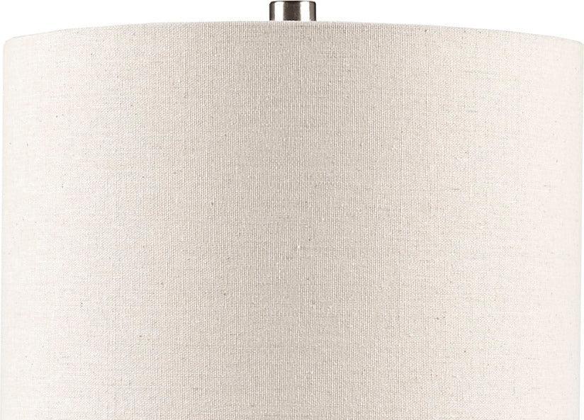 Olliix.com Table Lamps - Tristan Ceramic With Wood Table Lamp White Base & Cream Shade