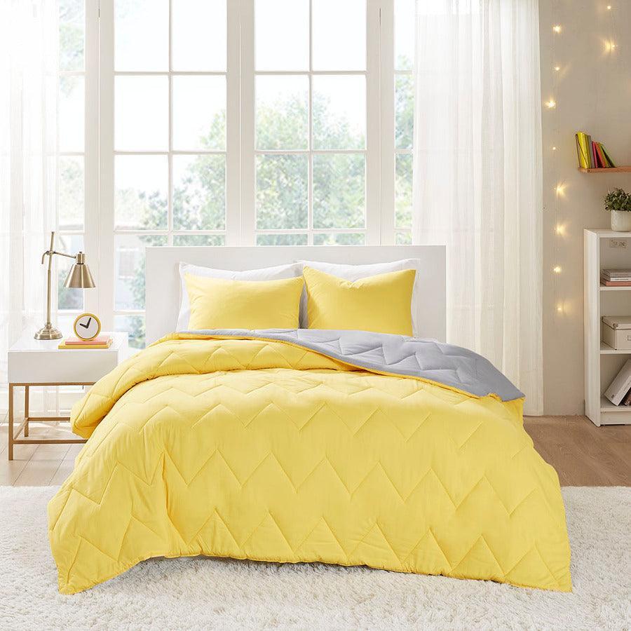 Olliix.com Comforters & Blankets - Trixie Casual Reversible Comforter Mini Set Gray King