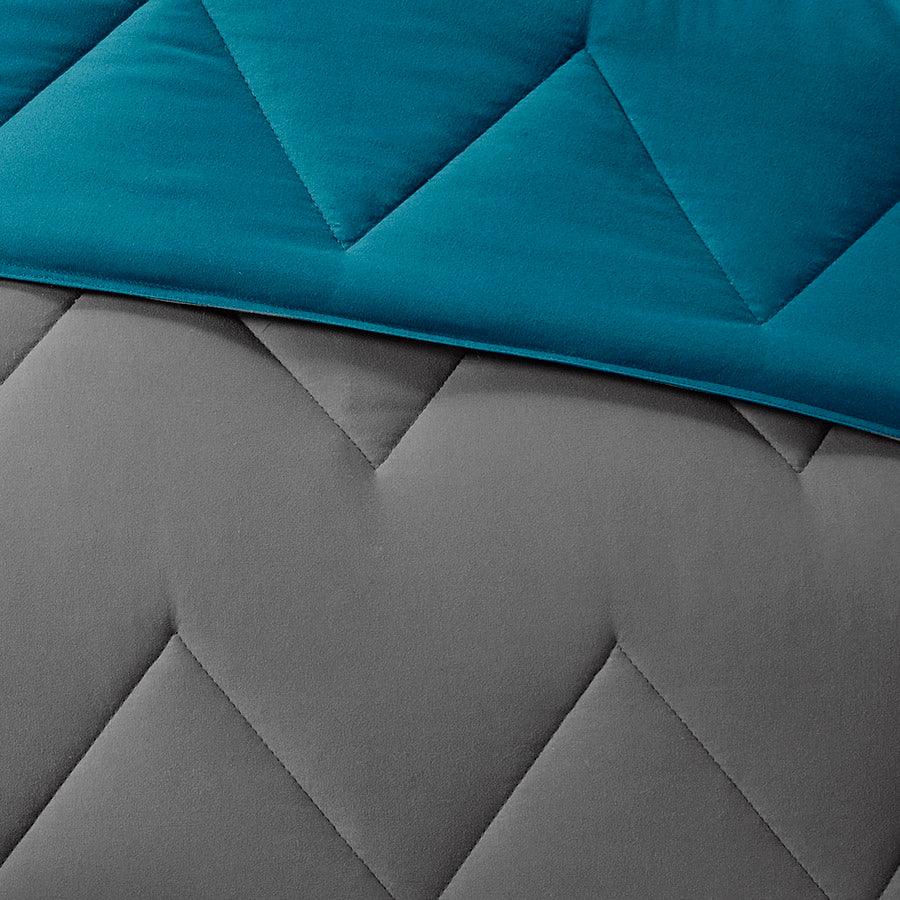 Olliix.com Comforters & Blankets - Trixie Shabby Chic Reversible Comforter Mini Set Teal Twin/Twin XL