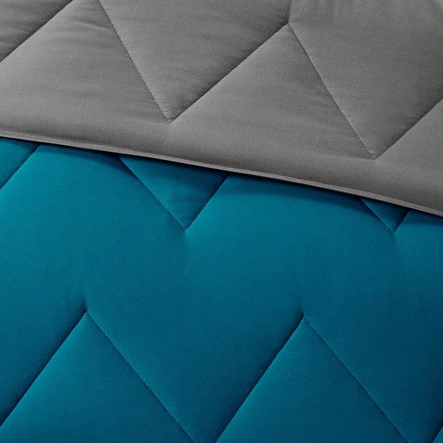 Olliix.com Comforters & Blankets - Trixie Shabby Chic Reversible Comforter Mini Set Teal Twin/Twin XL