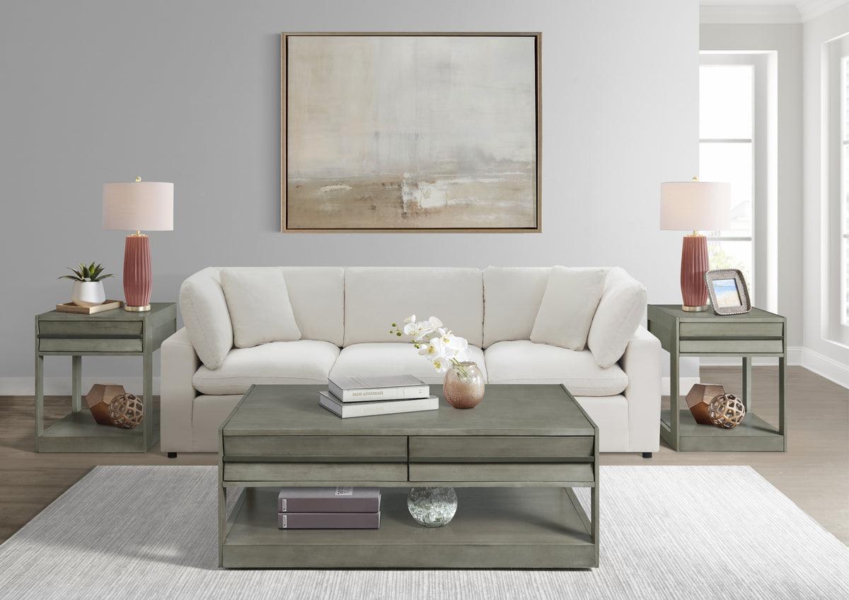 Elements Side & End Tables - Tropez Rectangular End Table in Grey