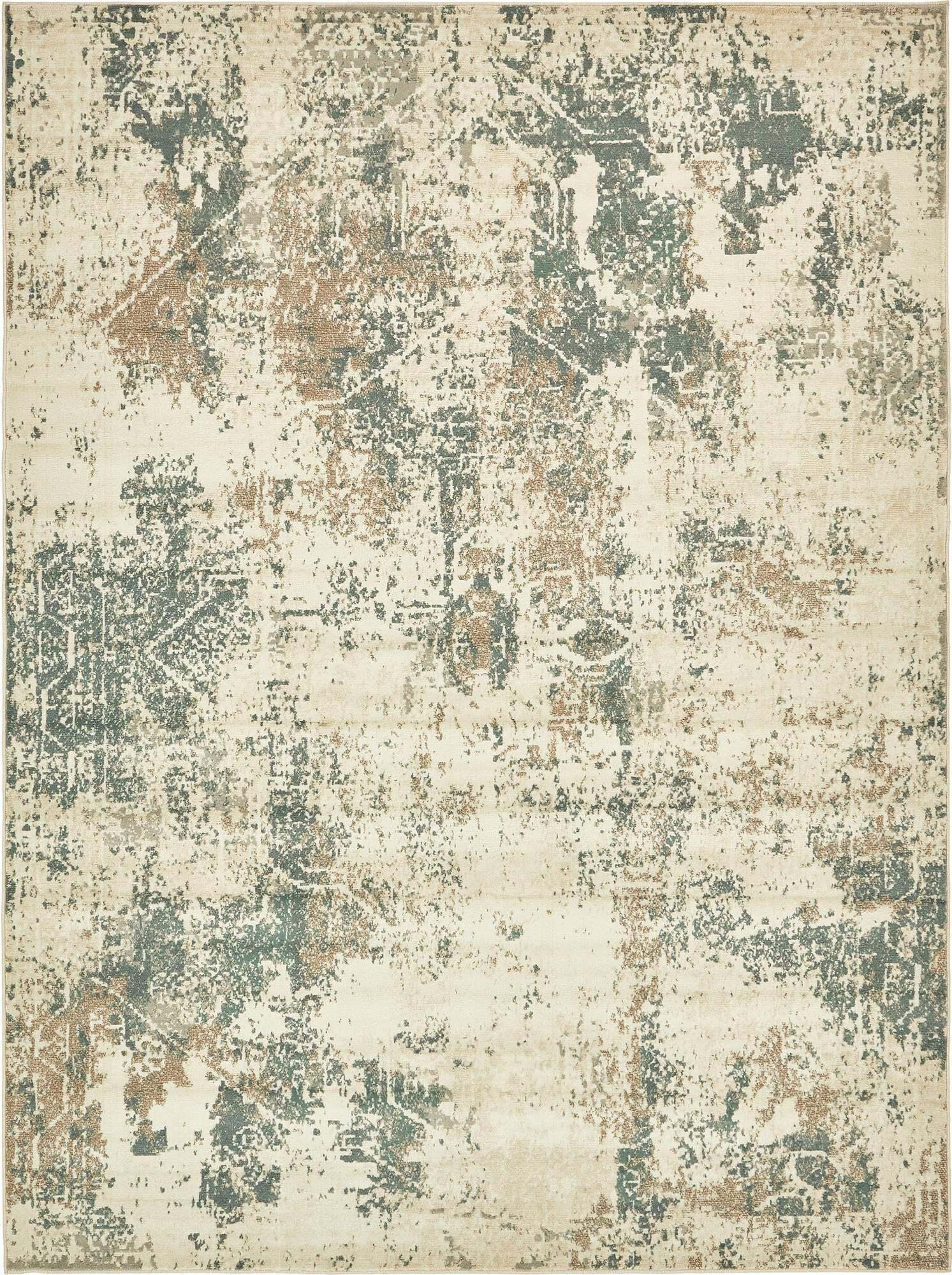 Unique Loom Indoor Rugs - Tuareg Abstract 9x12 Rug Beige & Multicolor