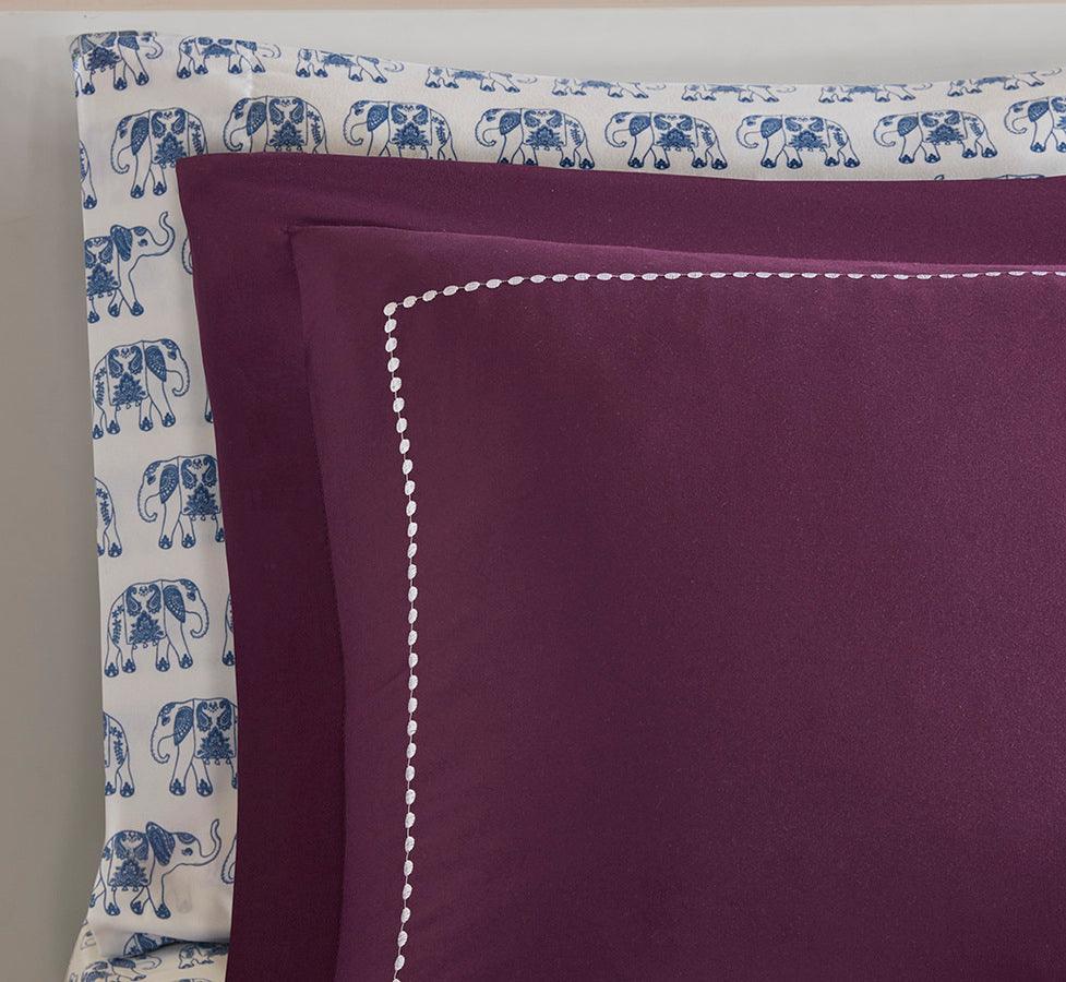 Olliix.com Comforters & Blankets - Tulay Glam Complete Bed And Sheet Set Purple Twin