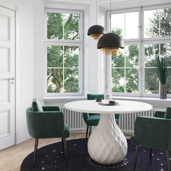 Tov Furniture Dining Tables - Tulum Ivory Concrete Dining Table