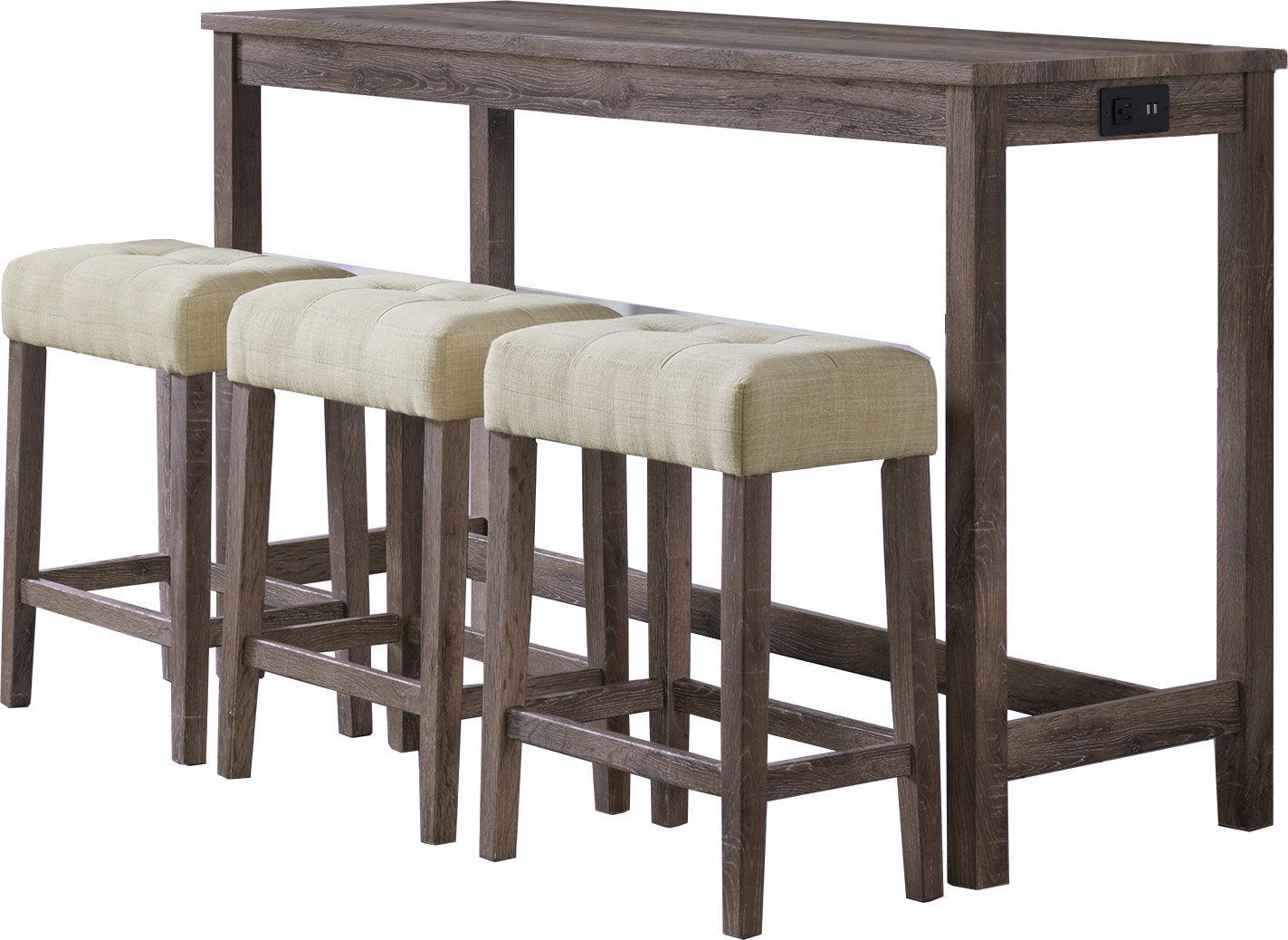 Elements Dining Sets - Turner Multipurpose Bar Table Set in Grey