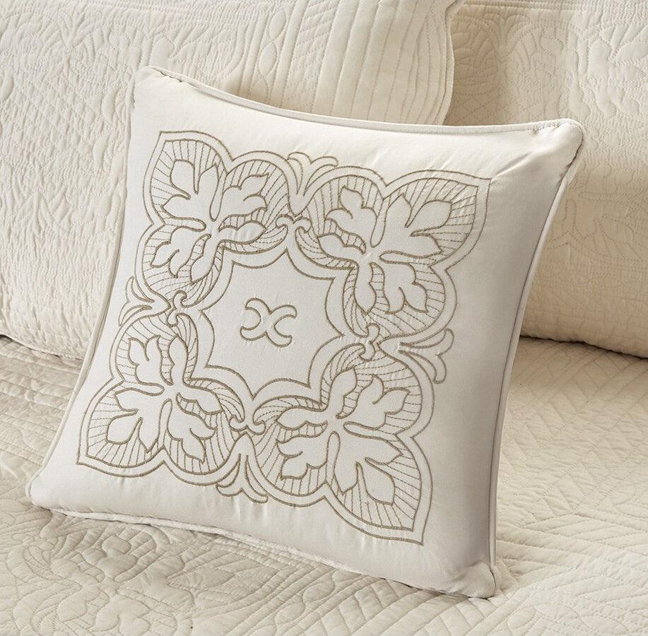 Olliix.com Comforters & Blankets - Tuscany Daybed 6 Piece Reversible Scalloped Edge Daybed Cover Set Cream