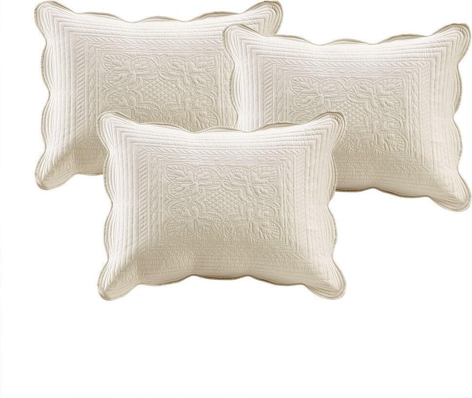 Olliix.com Comforters & Blankets - Tuscany Daybed 6 Piece Reversible Scalloped Edge Daybed Cover Set Cream