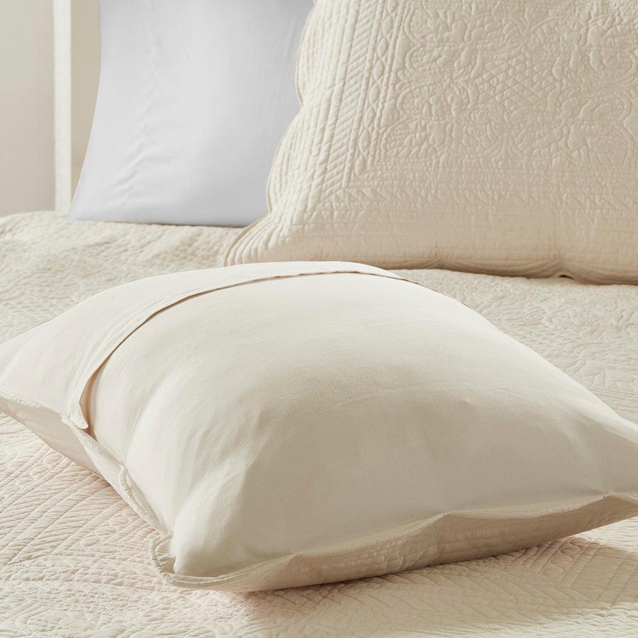 Olliix.com Comforters & Blankets - Tuscany King/California King 3 Piece Reversible Scalloped Edge Coverlet Set Cream