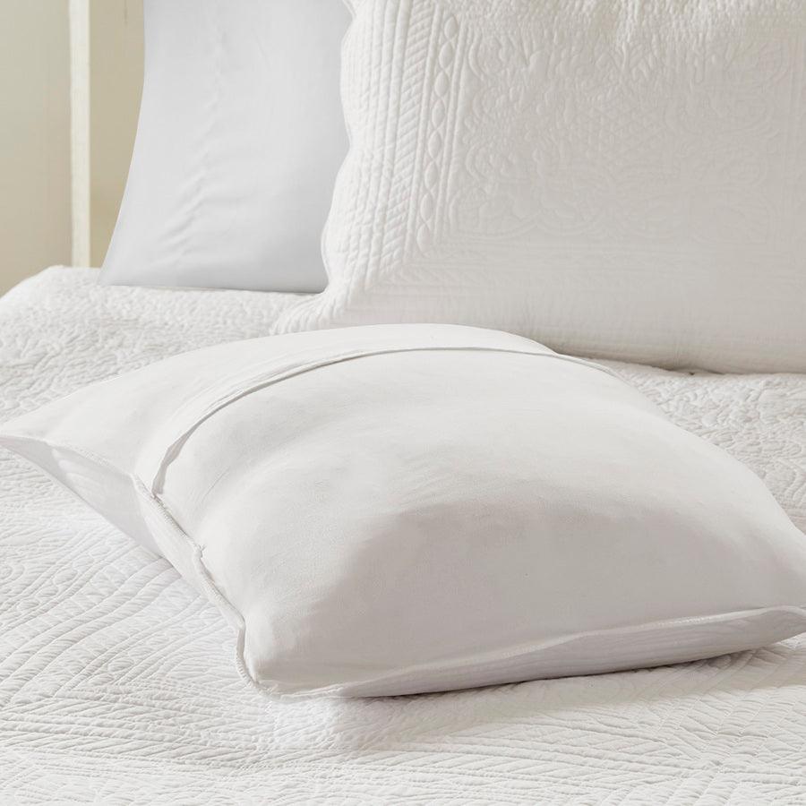 Olliix.com Comforters & Blankets - Tuscany King/California King 3 Piece Reversible Scalloped Edge Coverlet Set White