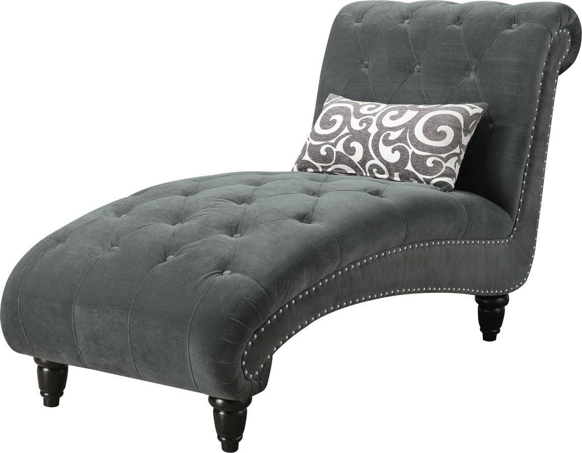 Elements Sleepers & Futons - Twine Chaise with Gray Scroll Pillow