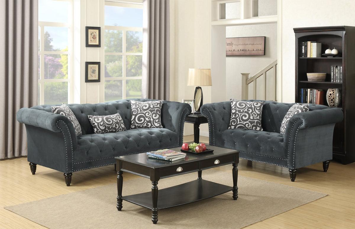 Elements Sofas & Couches - Twine Sofa with Gray Scroll Pillows
