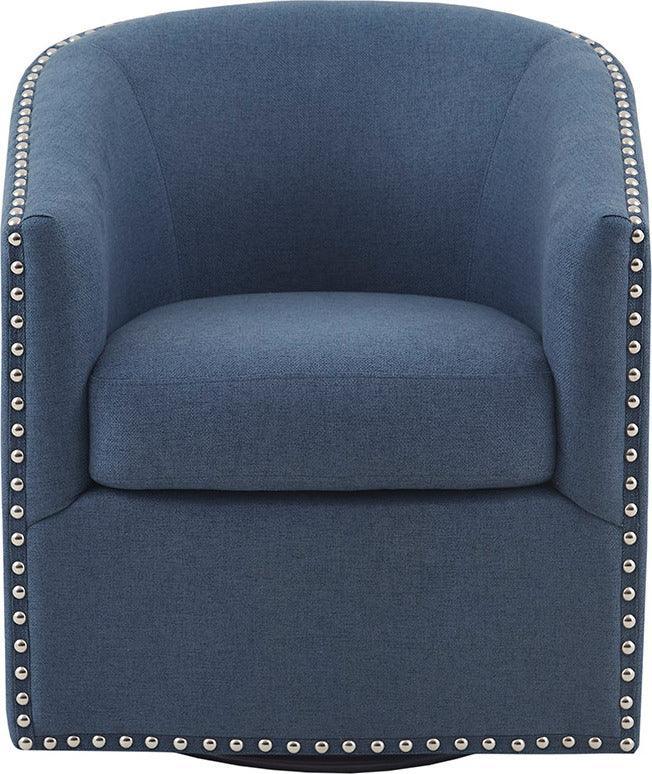 Olliix.com Accent Chairs - Tyler Swivel Chair Black | Silver