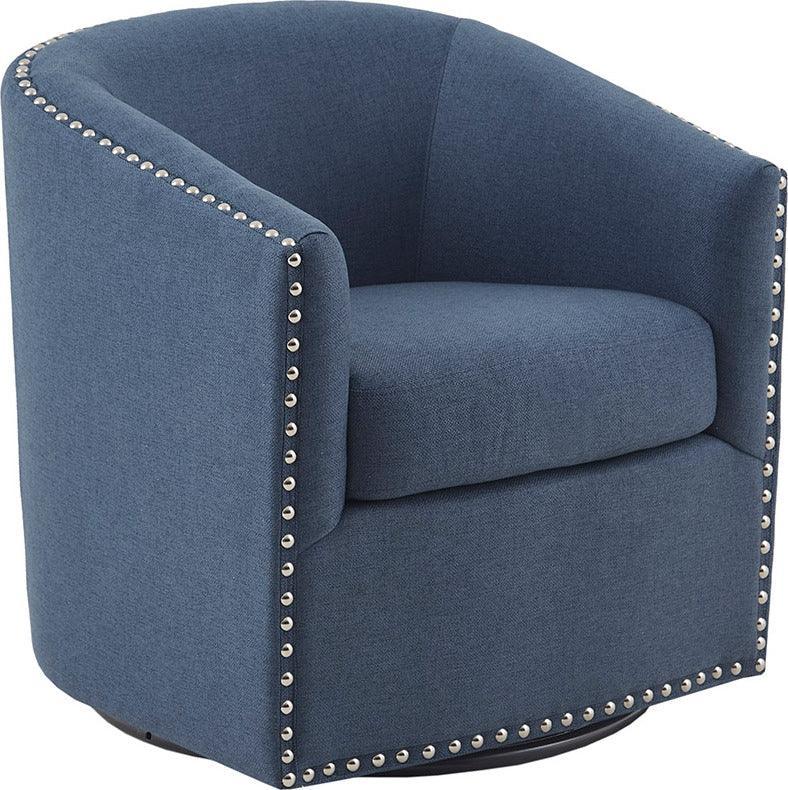 Olliix.com Accent Chairs - Tyler Swivel Chair Black | Silver