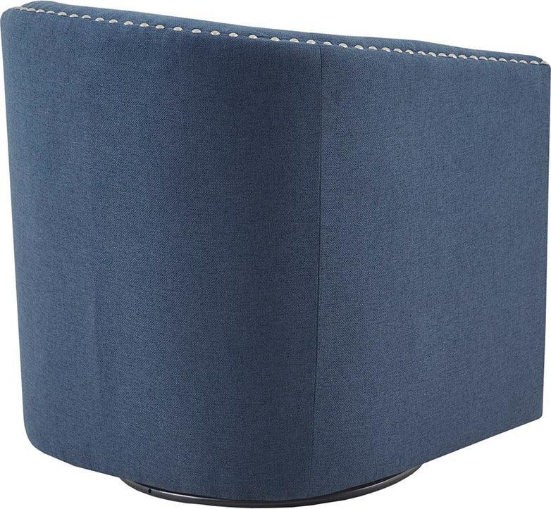 Olliix.com Accent Chairs - Tyler Swivel Chair Black | Silver